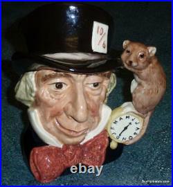 LARGE Mad Hatter Royal Doulton Character Toby Jug D6598 Alice In Wonderland