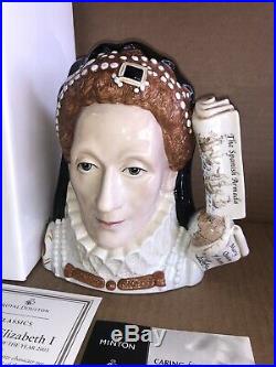 LARGE ROYAL DOULTON CHARACTER Toby JUG Queen Elizabeth I D7180 Mint In Box