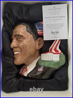 Large President Barack Obama Royal Doulton Character Toby Jug D7300