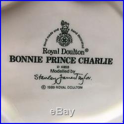Large Royal Doulton Character Jug Mug Bonnie Prince Charlie D6858 White Tartan