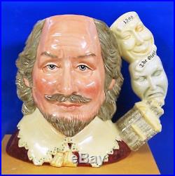 Large Royal Doulton Character Jug William Shakespeare D7136 With Certificate