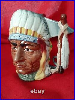 Large Royal Douton Character Jug George A. Custer/Sitting Bull D6712 4283/9500