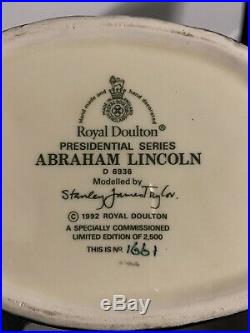 Large Size Abraham Lincoln Limited Edition Doulton Character Jug