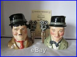 Laurel And Hardy Pair Of Character Jugs D 7008 & D 7009 Royal Doulton