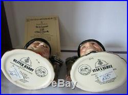 Laurel And Hardy Pair Of Character Jugs D 7008 & D 7009 Royal Doulton