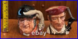 Lot 2 Vtg Royal Doulton Toby Jugs Williamsburg Blacksmith D6585 Gone Away D6538