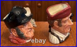 Lot 2 Vtg Royal Doulton Toby Jugs Williamsburg Blacksmith D6585 Gone Away D6538
