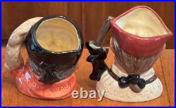 Lot 2 Vtg Royal Doulton Toby Jugs Williamsburg Blacksmith D6585 Gone Away D6538