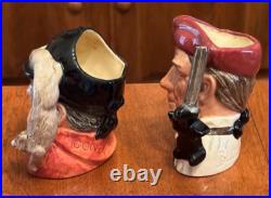 Lot 2 Vtg Royal Doulton Toby Jugs Williamsburg Blacksmith D6585 Gone Away D6538