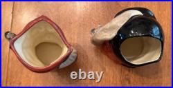 Lot 2 Vtg Royal Doulton Toby Jugs Williamsburg Blacksmith D6585 Gone Away D6538