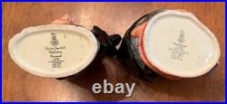 Lot 2 Vtg Royal Doulton Toby Jugs Williamsburg Blacksmith D6585 Gone Away D6538