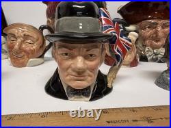 Lot Of 10 Royal Doulton Toby Mugs Character Jugs Churchill