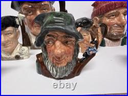 Lot Of 10 Royal Doulton Toby Mugs Character Jugs Churchill