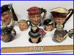 Lot Of 10 Royal Doulton Toby Mugs Character Jugs Churchill