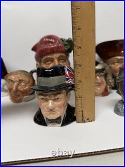 Lot Of 10 Royal Doulton Toby Mugs Character Jugs Churchill