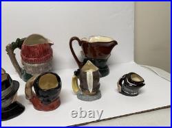 Lot Of 10 Royal Doulton Toby Mugs Character Jugs Churchill