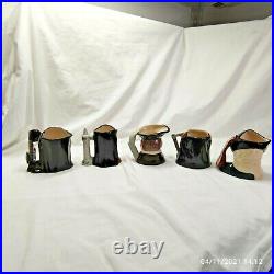 Lot Of 5 Small Royal Doulton King Henry Viii&his Four Wives Character Toby Jugs