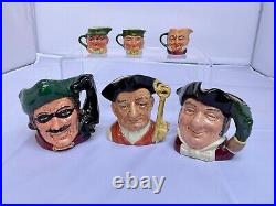 Lot of 10 Royal Doulton Toby character jugs/pitchers. All in great condition