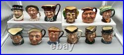 Lot of 12 Royal Dalton Small Character Jugs 3.25 all with A Stamp