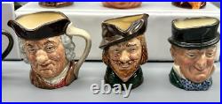 Lot of 12 Royal Dalton Small Character Jugs 3.25 all with A Stamp