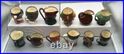 Lot of 12 Royal Dalton Small Character Jugs 3.25 all with A Stamp