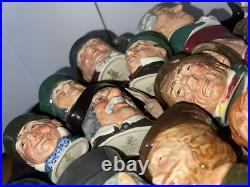 Lot of 19 ROYAL DOULTON Mini Jugs Mugs Merlin WithOwl, Fat Boy, Robin Hood Etc