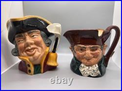 Lot of 2 Royal Doulton Character Toby Jugs Town Crier and Old Charley Large Size