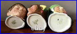 Lot of 8 Royal Doulton Toby Character Jugs, Large, Small, Mini MINT! Old mark A