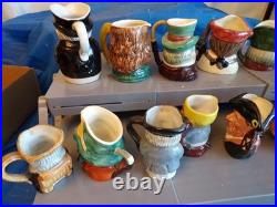 Lot of Small Collectible Ceramic Pottery Toby Jugs Mugs/Pitchers/Creamers