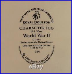 Ltd Ed 59/350 US WARS WORLD WAR II Royal Doulton D7268 Character Jug IN BOX Toby