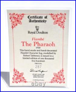 Ltd Ed Large Royal Doulton FLAMBE THE PHARAOH Toby Jug / Character Jug #287/1500