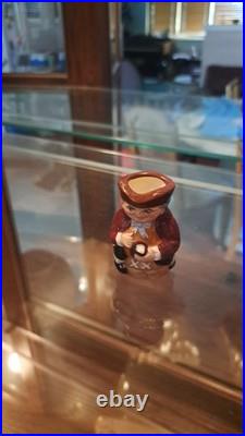 Miniature Royal Doulton Character Jug Set Of 6 Made In England With Stand