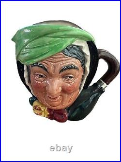 Pristine Vintage Royal Doulton Large 6.25 x 7.5 Sairey Gamp Character Jug