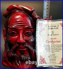 RARE Flambe LARGE Royal Doulton JUG CONFUCIUS. D7003. LTD edition. 7.5