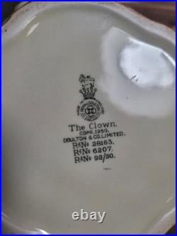 RARE Large Royal Doulton White-Haired Clown Toby Jug D6558