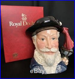 RARE- ROYAL DOULTON CHARACTER JUG- Sir Walter Raliegh- #D7169 COA 403/1000-BOX