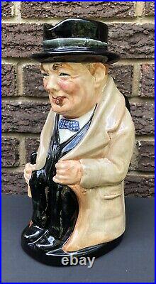 RARE ROYAL DOULTON LARGE WINSTON CHURCHILL TOBY JUG PITCHER STAMPED 8360 1940s