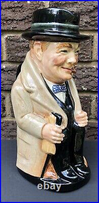 RARE ROYAL DOULTON LARGE WINSTON CHURCHILL TOBY JUG PITCHER STAMPED 8360 1940s