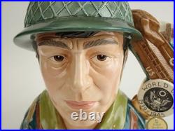 RARE Royal Doulton D7268 World War WWII US Army Soldier BIG Character Jug 31/350