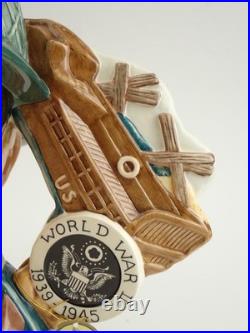 RARE Royal Doulton D7268 World War WWII US Army Soldier BIG Character Jug 31/350