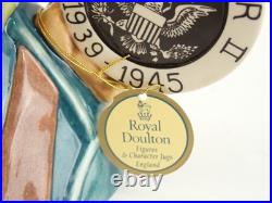 RARE Royal Doulton D7268 World War WWII US Army Soldier BIG Character Jug 31/350