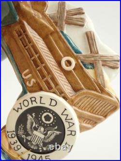 RARE Royal Doulton D7268 World War WWII US Army Soldier BIG Character Jug 31/350