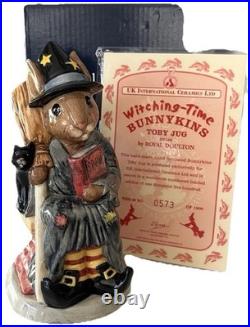 RARE Royal Doulton Witching-Time Bunnykins Toby Jug D7166 LIMITED EDN Box+ COA