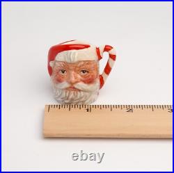 RARE Tiny Royal Doulton Santa Claus Candy Cane Toby Mug Candy Cane Handle 1.5