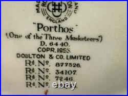 RARE Year Royal Doulton Toby Character Jug Mug Porthos 4 D6440 1953