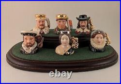 ROYAL DOULTON Character jugs KINGS & QUEENS OF THE REALM Set COA & Display