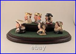 ROYAL DOULTON Character jugs KINGS & QUEENS OF THE REALM Set COA & Display