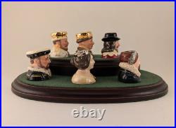 ROYAL DOULTON Character jugs KINGS & QUEENS OF THE REALM Set COA & Display