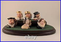 ROYAL DOULTON Character jugs KINGS & QUEENS OF THE REALM Set COA & Display