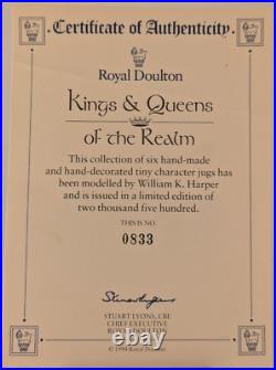 ROYAL DOULTON Character jugs KINGS & QUEENS OF THE REALM Set COA & Display